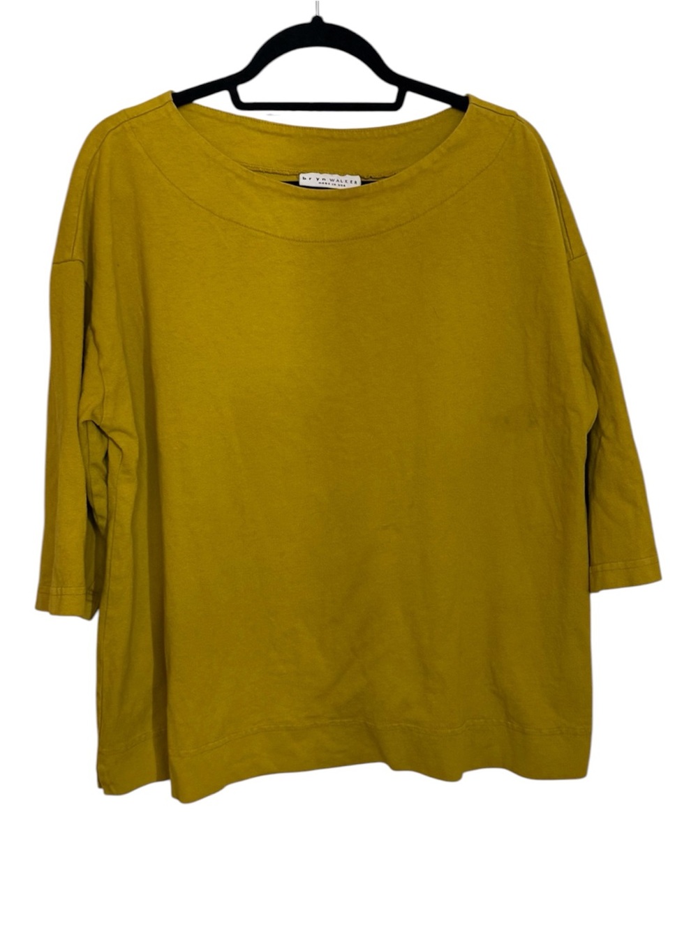 bryn Walker Mustard Yellow Relaxed Long Sleeve Tee